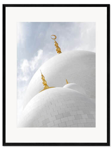 Plakat artystyczny premium w ramie white cupolas of sheikh zayed mosque