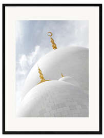 Plakat artystyczny premium w ramie white cupolas of sheikh zayed mosque