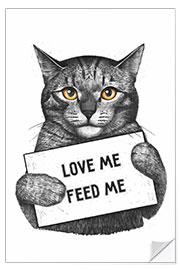 Wandsticker Love me, feed me