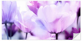 Autocolante decorativo pastel pink purple tulips