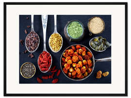Gerahmter Kunstdruck Verschiedene Superfoods