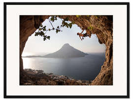 Gerahmter Kunstdruck Kletterer auf der Insel Kalymnos