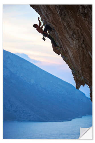 Muursticker Climber in the sunset