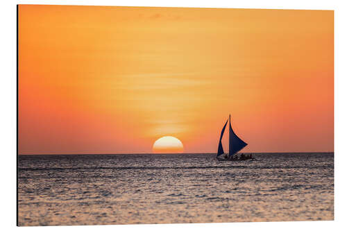 Cuadro de aluminio Sailboat in the sunset