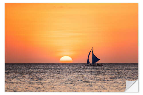 Vinilo para la pared Sailboat in the sunset