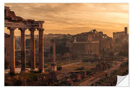 Selvklebende plakat Rome : the Temple of Saturn