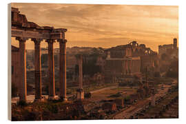 Stampa su legno Rome : the Temple of Saturn