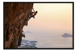 Gerahmter Kunstdruck Kletterer auf Kalymnos - Griechenland