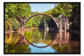 Gerahmter Kunstdruck Rakotzbrucke alias Teufel-Brücke in Kromlau