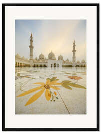Ingelijste kunstdruk Courtyard of Sheikh Zayed Grand Mosque