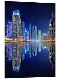 Foam board print Dark blue night - Dubai Marina bay