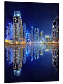 Gallery print Dark blue night - Dubai Marina bay