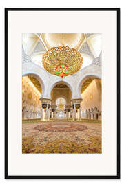 Gerahmter Kunstdruck Goldender Glanz der Scheich Zayid Moschee