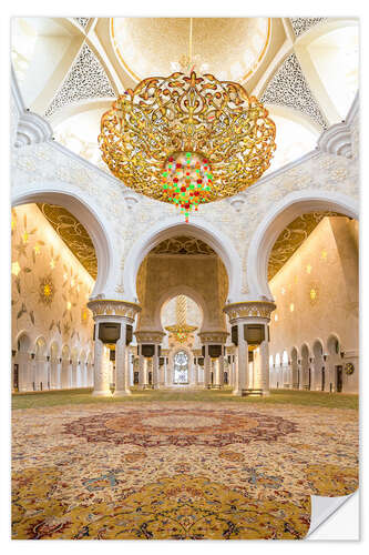 Selvklebende plakat Golden Sheikh Zayed Mosque