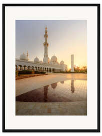 Gerahmter Kunstdruck Scheich Zayid Moschee im goldenen Gewand