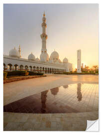 Selvklebende plakat Sheikh Zayed Mosque, gylden