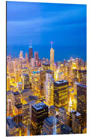 Aluminium print Chicago City at night