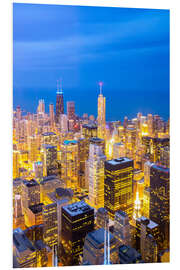 Foam board print Chicago City at night