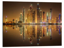 Magnettafel Spiegelbilder Dubai Marina Bay