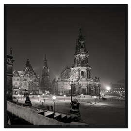 Gerahmter Kunstdruck Dresdner Hofkirche im Winter