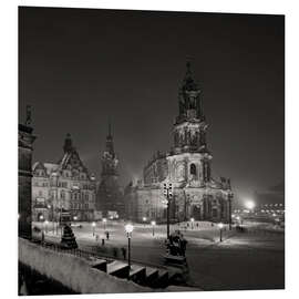 Foam board print Dresden Hofkirche in winter