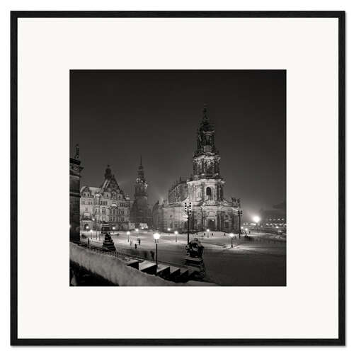 Framed art print Dresden Hofkirche in winter