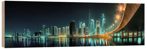 Wood print Panoramic view - Dubai Business Bay