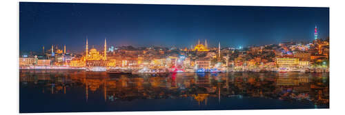 Tableau en PVC Istanbul et le Bosphore la nuit