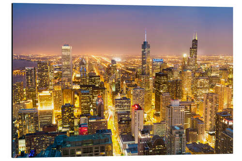 Aluminium print Golden Chicago