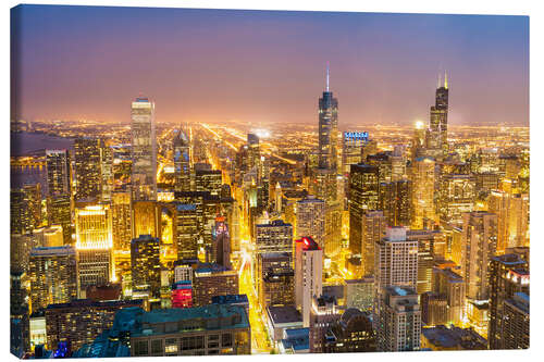 Quadro em tela Golden Chicago