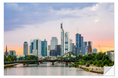 Selvklebende plakat Frankfurt Skyline