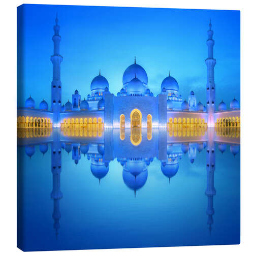 Leinwandbild Scheich Zayid Moschee in Blau