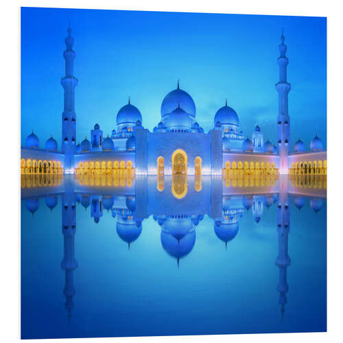 Foam board print Sheikh Zayed Grand Mosque in blue