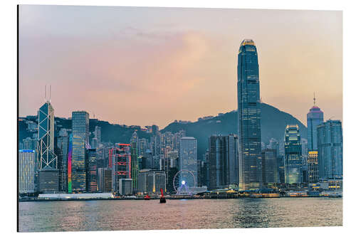 Aluminium print Skyline of Victoria Harbor, Hong Kong