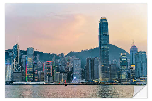 Sticker mural Skyline of Victoria Harbor, Hong Kong