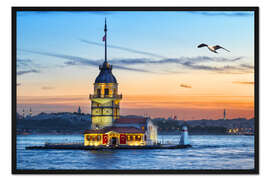 Gerahmter Kunstdruck Maidens Tower am Bosporus