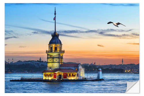 Självhäftande poster Maiden's Tower on the Bosphorus