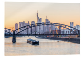 Akrylbilde  Frankfurt indre by ved solnedgang