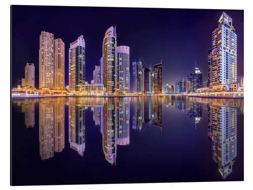 Aluminium print The beauty of the marina in Dubai