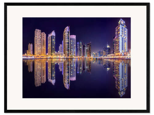 Kehystetty taidepainatus The beauty of the marina in Dubai