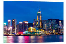 Foam board print Hong Kong famous night view