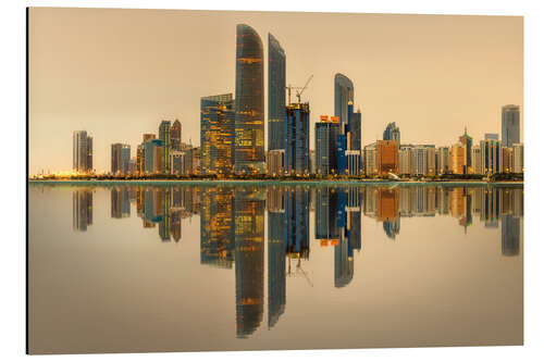 Aluminium print Abu Dhabi skyline at sunrise