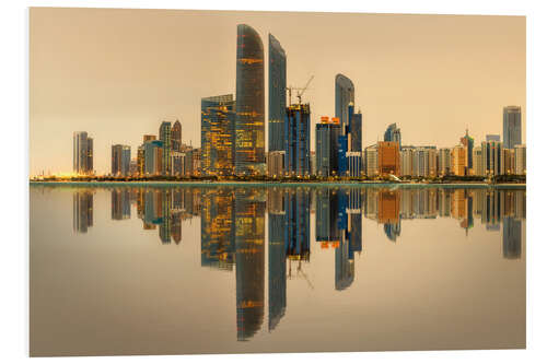 Tableau en PVC Abu Dhabi skyline at sunrise