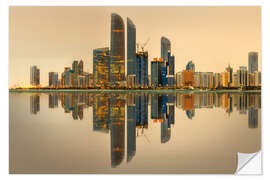 Selvklebende plakat Abu Dhabi skyline at sunrise