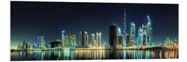 Foam board print Panorama of the business houses of Dubai