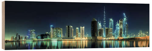 Stampa su legno Panorama of the business houses of Dubai