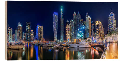 Holzbild Faszination der Dubai Marina Bay