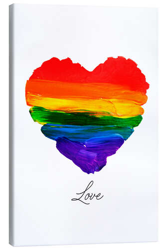 Canvas print rainbow heart