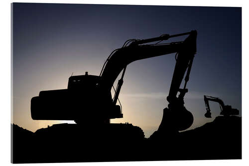Akrylbilde Two excavators