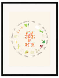 Plakat artystyczny premium w ramie vegan sources of protein